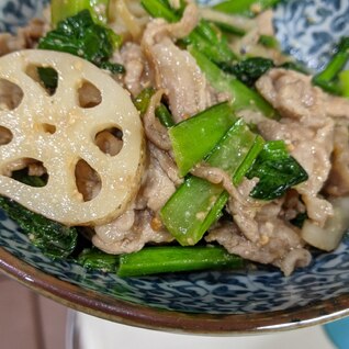 豚肉とれんこんの味噌炒め